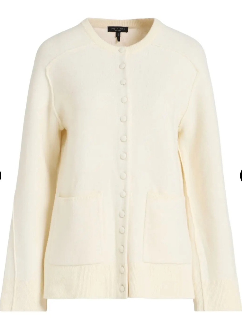 Rag & Bone Bridget Long Crew Cardigan – Ivory – Size S – NWT